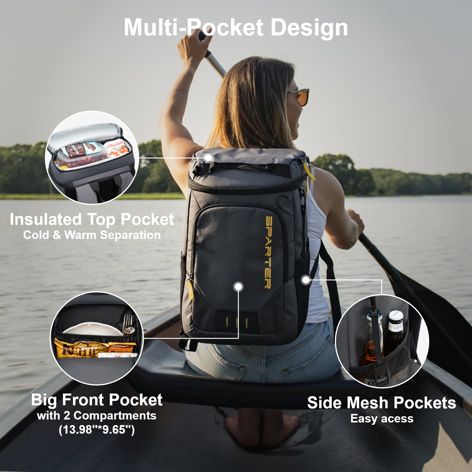 Sparter Backpack Cooler Insulated Leak Proof 30 Cans