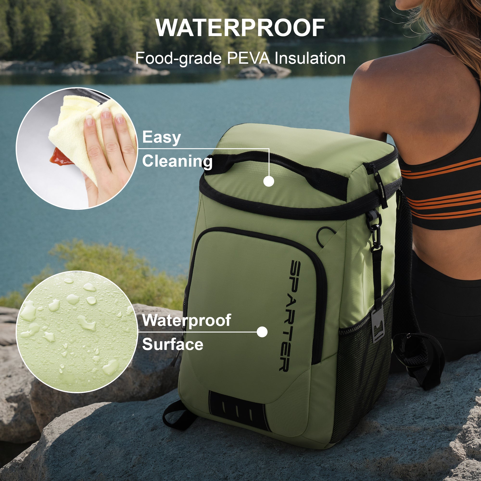 Sparter Backpack Cooler Insulated Leak Proof 30 Cans